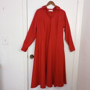 Pari Passu Scarlet Tace Wool Shirtdress